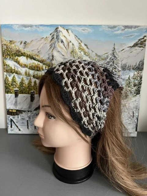Bandana bandeau foulard headband pañuelo Laine Noir Gris Taille unique adulte et – photo 2